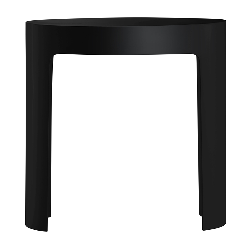 Pemberly Row Matte Black Resin Bathroom Stool for Shower or Bench Use