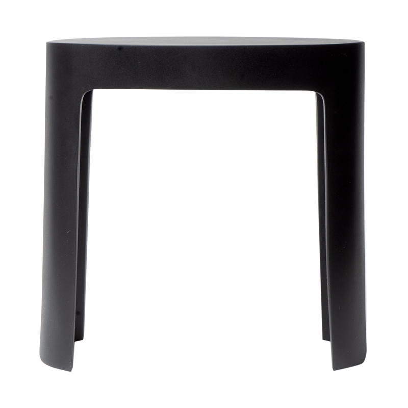 Pemberly Row Matte Black Resin Bathroom Stool for Shower or Bench Use