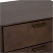Pemberly Row Shane Modern Acacia Nightstand in Dark Brown with Brass