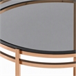 Pemberly Row Bradford Round Metal & Smoked Glass End Table in Rose Gold