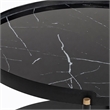 Pemberly Row Round Metal Coffee Table in Black Finish with Open Shelf
