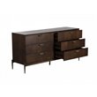 Pemberly Row Acacia Wood and Metal Dresser in Dark Walnut