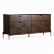 Pemberly Row Acacia Wood and Metal Dresser in Dark Walnut