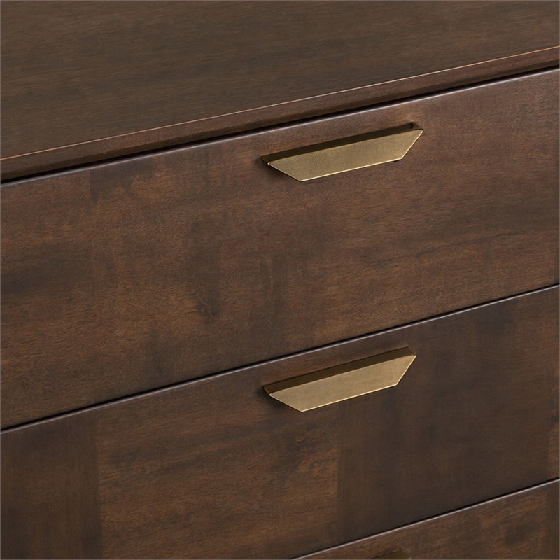 Pemberly Row Acacia Wood and Metal Dresser in Dark Walnut