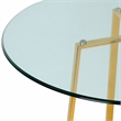 Pemberly Row Round Metal and Glass Dining Table in Gold and Clear