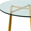 Pemberly Row Round Metal and Glass Dining Table in Gold and Clear