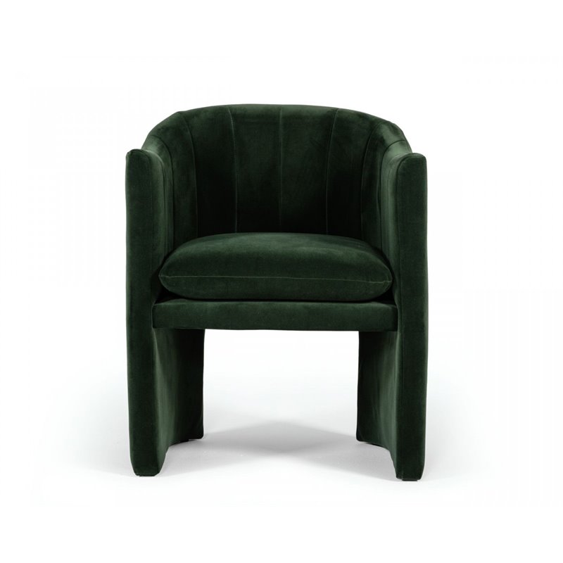 Pemberly Row Velvet Upholstered Dining Chair in Jade Green