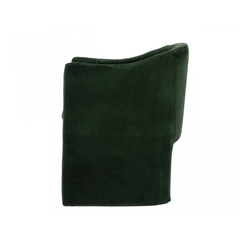 Pemberly Row Velvet Upholstered Dining Chair in Jade Green