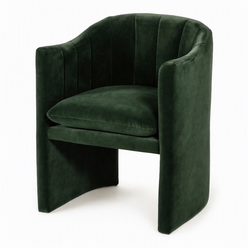 Pemberly Row Velvet Upholstered Dining Chair in Jade Green