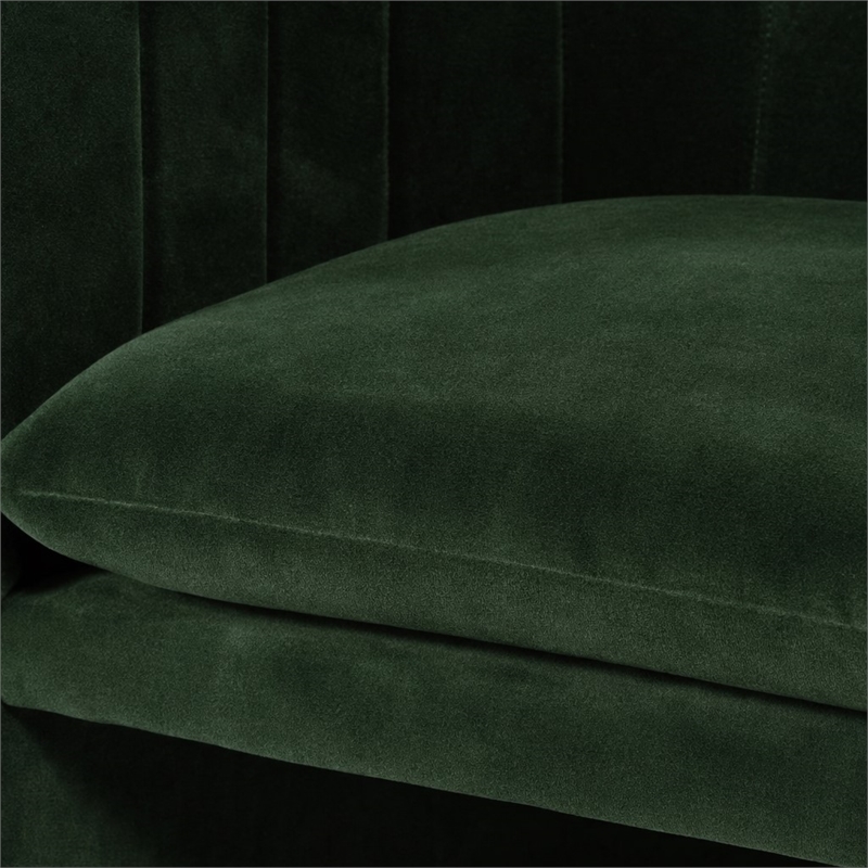 Pemberly Row Velvet Upholstered Dining Chair in Jade Green