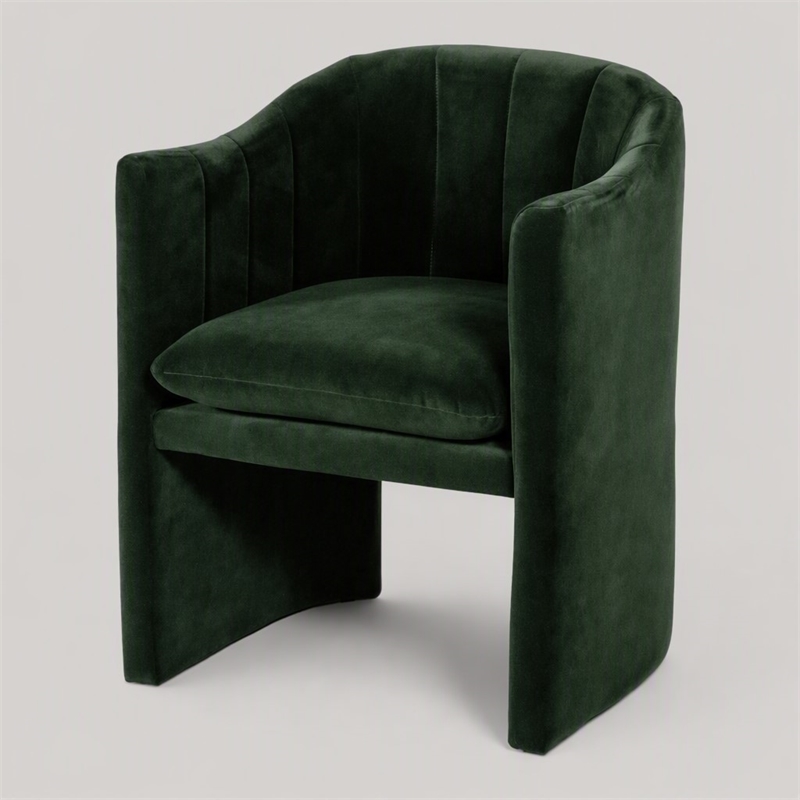 Pemberly Row Velvet Upholstered Dining Chair in Jade Green