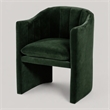 Pemberly Row Velvet Upholstered Dining Chair in Jade Green
