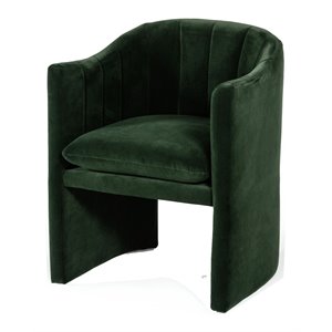 Pemberly Row Velvet Upholstered Dining Chair in Jade Green