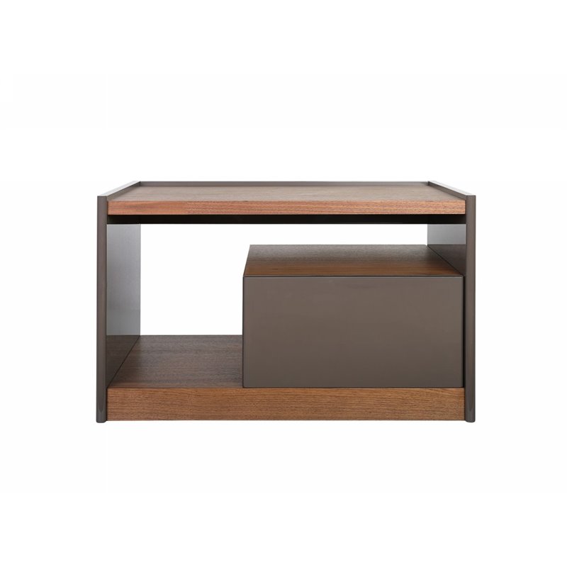 Pemberly Row Modern Wood Nightstand with 1 Drawer in Walnut