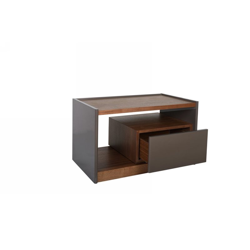 Pemberly Row Modern Wood Nightstand with 1 Drawer in Walnut