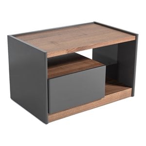 Pemberly Row Modern Wood Nightstand with 1 Drawer in Walnut