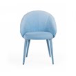Pemberly Row Sanders Modern Fabric Upholstered Solid Wood Dining Chair in Blue