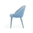 Pemberly Row Sanders Modern Fabric Upholstered Solid Wood Dining Chair in Blue