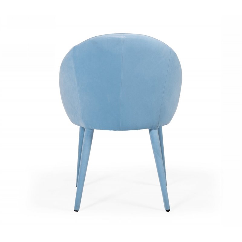 Pemberly Row Sanders Modern Fabric Upholstered Solid Wood Dining Chair in Blue