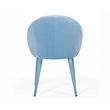 Pemberly Row Sanders Modern Fabric Upholstered Solid Wood Dining Chair in Blue