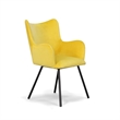 Pemberly Row Barrett Modern Velvet Wingback Dining Chair in Yellow
