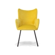 Pemberly Row Barrett Modern Velvet Wingback Dining Chair in Yellow