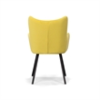 Pemberly Row Barrett Modern Velvet Wingback Dining Chair in Yellow