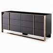 Pemberly Row Cartier MDF Wood and Stainless Steel 6-Drawer Dresser in Black