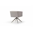 Pemberly Row Contemporary Fabric Dining Chair in Light Gray and Brass