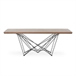 Pemberly Row Rectangular Modern Metal & Veneer Dining Table in Walnut