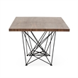 Pemberly Row Rectangular Modern Metal & Veneer Dining Table in Walnut
