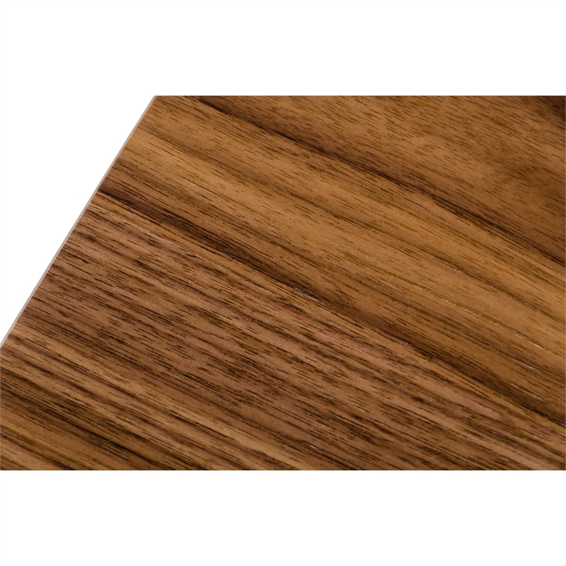 Pemberly Row Rectangular Modern Metal & Veneer Dining Table in Walnut