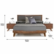 Pemberly Row Modern Fabric & Wood Eastern King Bed in Gray & Walnut