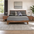 Pemberly Row Modern Fabric & Wood Eastern King Bed in Gray & Walnut
