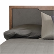 Pemberly Row Modern Fabric & Wood Eastern King Bed in Gray & Walnut