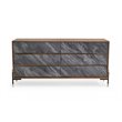 Pemberly Row Veneer & MDF Wood Bedroom Dresser in Walnut & Gray