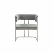 Pemberly Row Stainless Steel & Velvet Dining Chair in Light Gray