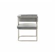 Pemberly Row Stainless Steel & Velvet Dining Chair in Light Gray