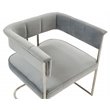 Pemberly Row Stainless Steel & Velvet Dining Chair in Light Gray