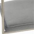 Pemberly Row Stainless Steel & Velvet Dining Chair in Light Gray