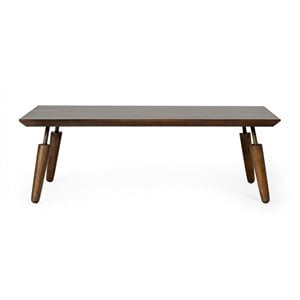 Pemberly Row Mid-Century Veneer Wood Coffee Table in Brown