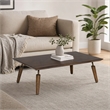 Pemberly Row Mid-Century Veneer Wood Coffee Table in Brown