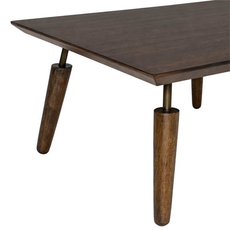 Pemberly Row Mid-Century Veneer Wood Coffee Table in Brown