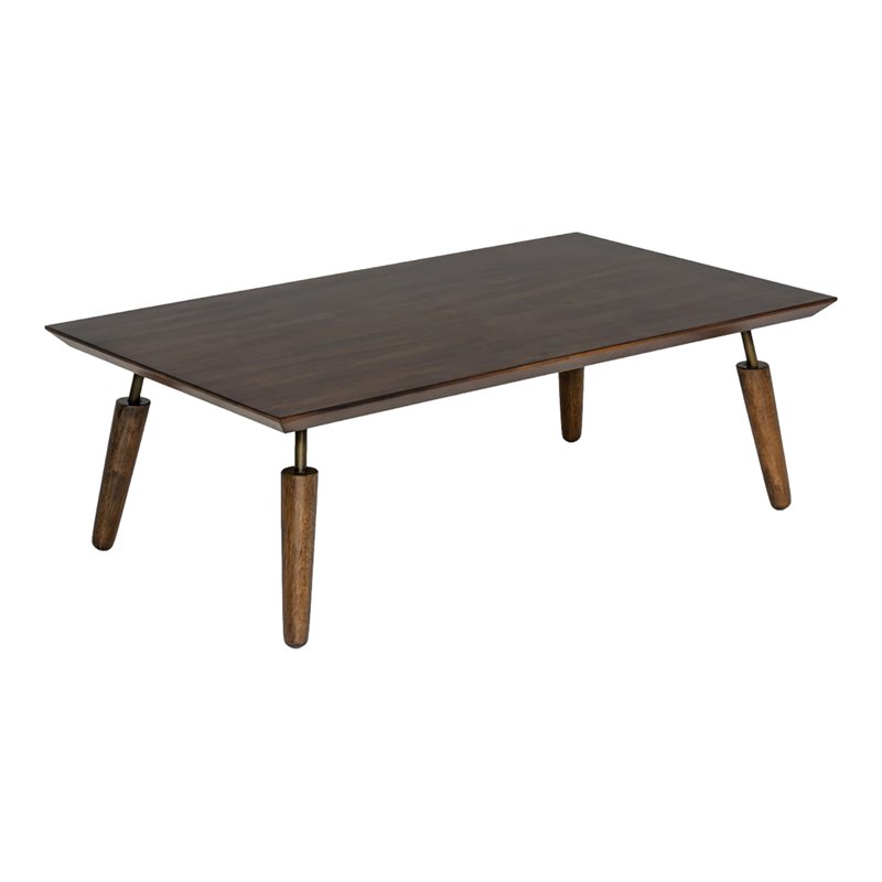 Pemberly Row Mid-Century Veneer Wood Coffee Table in Brown