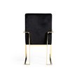 Pemberly Row Velvet Dining Chair with Stainless Steel Frame in Black and Gold