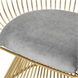 Pemberly Row Gray Velvet Dining Chair with Gold Stainless Steel Base
