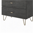 Pemberly Row Bryan Gray Wood and Metal Bedroom Chest with 5 Drawers