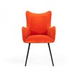 Pemberly Row Judith Fabric Dining Chair in Red with Metal Legs