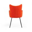 Pemberly Row Judith Fabric Dining Chair in Red with Metal Legs