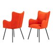 Pemberly Row Judith Fabric Dining Chair in Red with Metal Legs